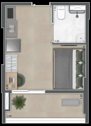 Imagem STUDIO RESIDENCIAL em São Paulo - SP, Brooklin Paulista