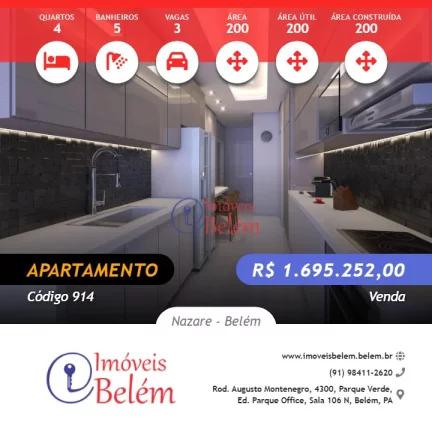Apartamento de luxo de 4 suítes no Real Paradise no Umarizal