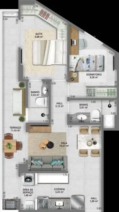 Imagem APARTAMENTO COM 63.1 m² - GUILHERMINA - PRAIA GRANDE SP
