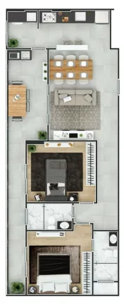 Imagem Apartamento para Venda em Praia Grande, Canto do Forte, 2 dormitórios, 1 suíte, 1 banheiro, 1 vaga
