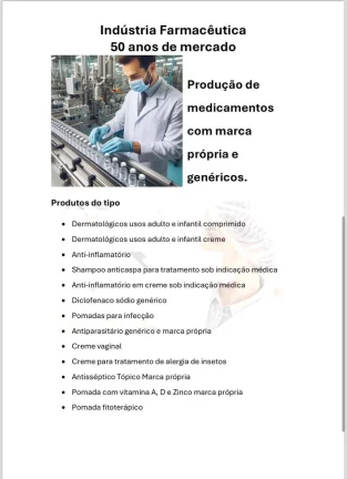 Imagem Indústria Farmacêutica 50 anos de Mercado á Venda - Minas Gerais - MG