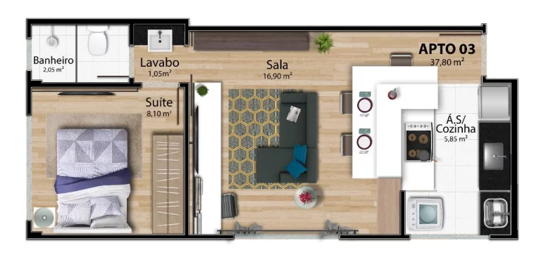 Imagem APARTAMENTO COM 1 QUARTO NA MATA DA PRAIA / VITÓRIA - ES