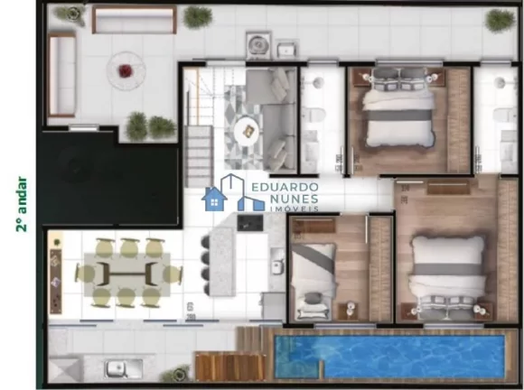 Imagem APARTAMENTO DUPLEX COM 03 QUARTOS, 03 VAGAS NO BARRO PERTO