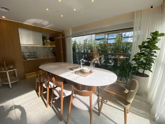 Imagem Apartamento de 141m c/ 3 suítes, terraço gourmet,2 vagas,Churrasqueira,Fitness, Pet Place, Piscina, Sauna, Solarium, Spa, Bicicletário,Salão de Festas