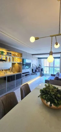 Imagem Apartamento mobiliado e equipado com varanda/sacada e área de lazer completo no Altiplano - AP2726.