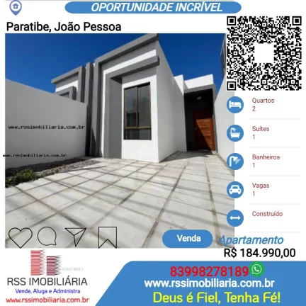 Casa 2 Quartos à venda no Bairro Paratibe em João Pessoa/PB