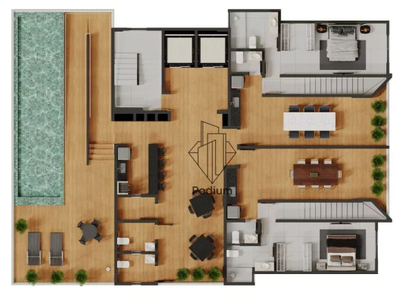Imagem Cobertura Duplex com área privativa proximidades de restaurantes, academia, farmácia e praça no Bessa - CO0242