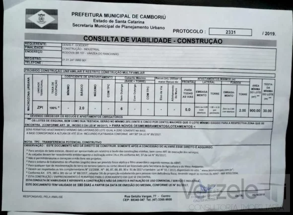 Imagem Terreno para Venda em Balneário Camboriú / SC no bairro Municípios