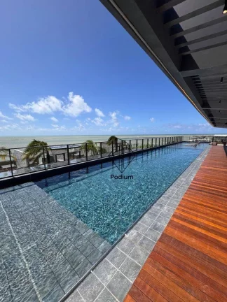 Imagem Apartamento frente mar, pé na areia com varanda/sacada gourmet e vista para o mar da praia do Bessa CO0348