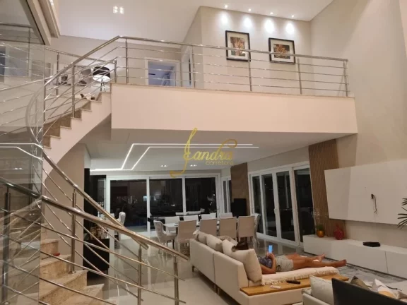 Imagem Sobrado 05 suítes com piscina em condomínio fechado mobiliado e decorado