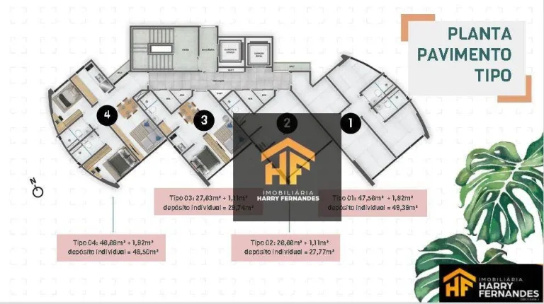 Imagem Flat de Lançamento com 1 quarto, localizado em Casa Amarela, Recife - Pernambuco.