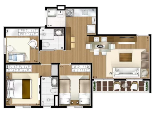 Imagem Apartamento de 3 quartos com suíte e vaga na Vila Ema, São Paulo - 63m² de puro conforto!