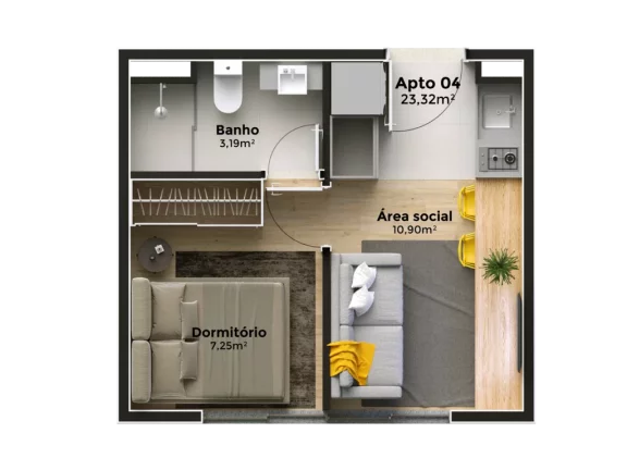 Imagem Apartamento com 2 Quartos à Venda, 34 m² em Glória - Porto Alegre