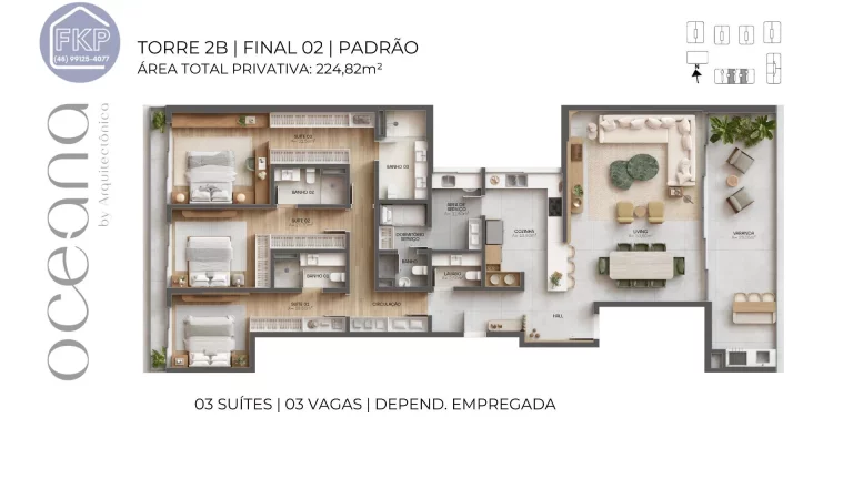 Imagem Apartamento 3 suítes!