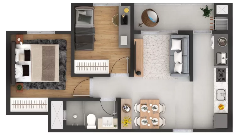 Imagem Apartamento 2 quartos no Centro de Pinhais
