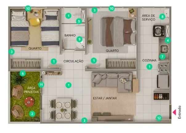 Imagem Apartamentos / Padrão na cidade de Londrina