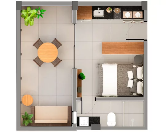 Imagem Apartamento Studio nas Merces