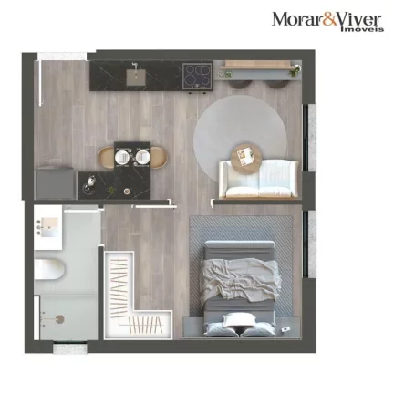 Imagem Apartamento para Venda em Curitiba, Centro, 1 dormitório, 1 banheiro