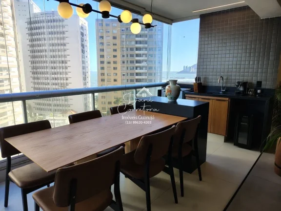 Imagem Aluguel de Apartamento de Luxo em Guarujá-SP, Pitangueiras: 3 Quartos, 1 Suíte, 2 Salas, 4 Banheiros, 1 Vaga, 180m².