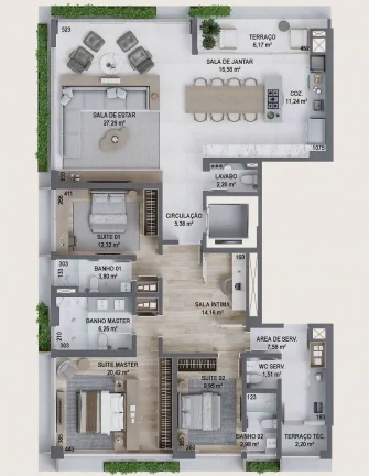Imagem Apartamento 3 Dormitórios para venda em Florianópolis - SC