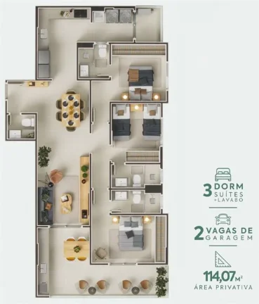 Imagem APARTAMENTO COM 114.07 m² - CENTRO - ITANHAÉM SP