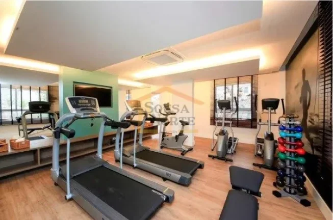 Imagem Apartamento mobiliado com 39m², 1 suíte, varanda, ar-condicionado na sala e no quarto, cozinha equ...