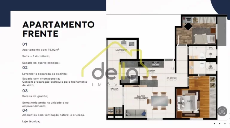 Imagem Apartamento em construção no Iririu próximo do Hospital Regional e Instituto Pró Rim.