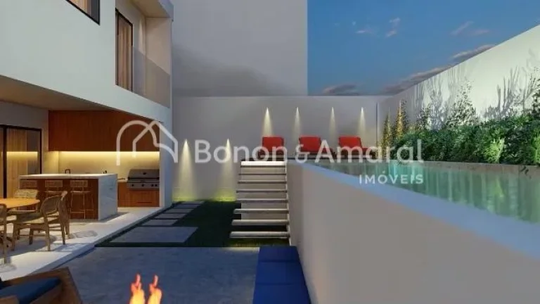 Imagem Casa a venda no Alphaville Dom Pedro 3 em Campinas.
Casa moderna com hall de entrada, living 3 ambie...