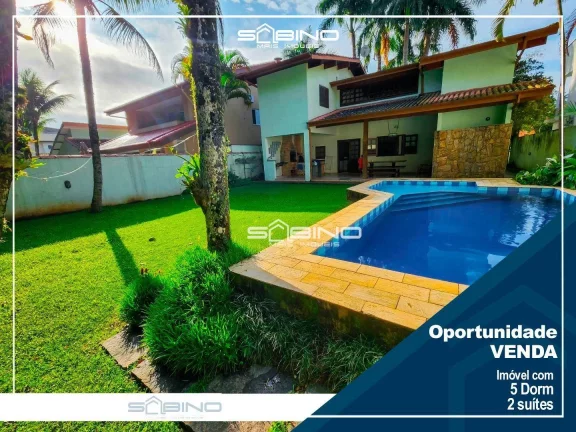 Imagem Belíssima Casa à venda, com 5 Dormitórios 2 Suítes 280m² de área útil, na Riviera de São Lourenço - Bertioga SP