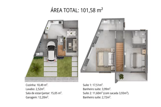 Imagem Duplex à venda em Torres, Igra Sul, com 2 quartos, 101,58m²