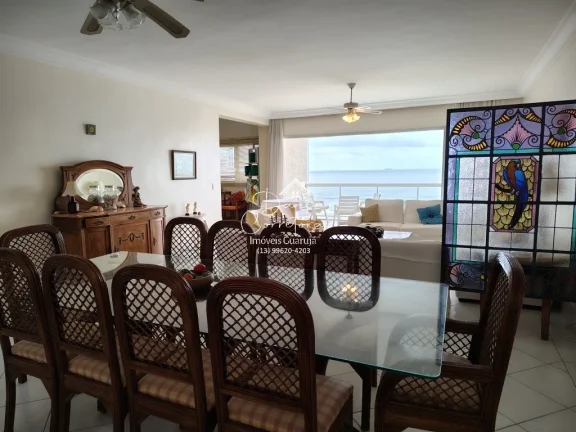 Imagem Apartamento frente mar total Guarujá-SP, Pitangueiras. 3 quartos, 2 suítes, 3 salas, 3 banheiros, 1 vaga, 240m²!