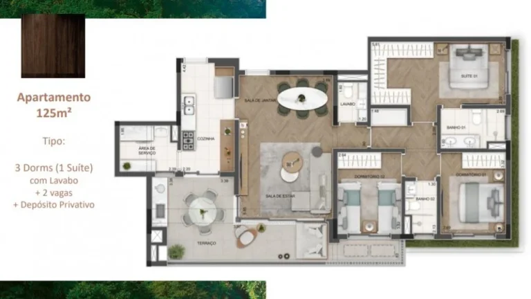 Imagem CASA na PLANTA em Alphaville - 277m²