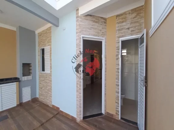 Imagem Casa Térrea Nova sem uso ,a 500m2 da Praia ,3 dorms c suite , quintal e churrasq, piscina ,2 vagas bairro Gaivota, Itanhaem