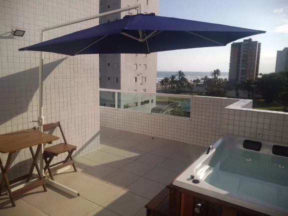 Imagem Apartamento Duplex com Vista Total para o Mar em Mongaguá – 3 Suítes, Sacada Gourmet e Hidro Privativa