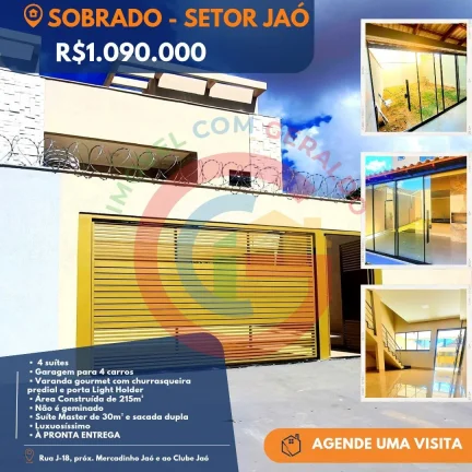 Imagem Sobrado 4 suítes - Setor Jaó