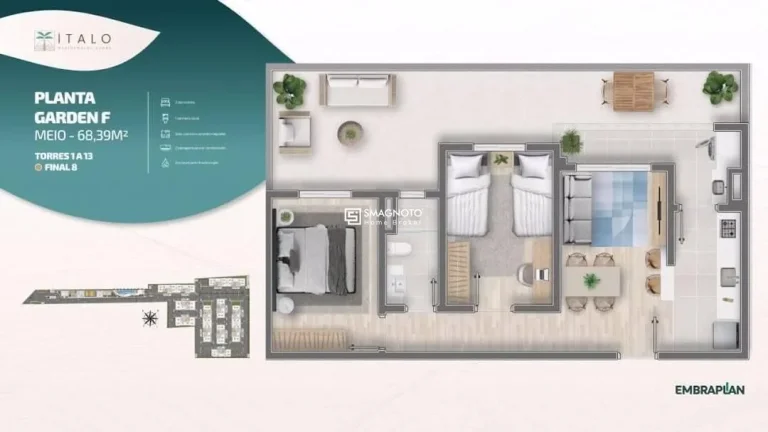 Imagem Apartamento com 2 dormitórios à venda, 49 m² por R$ 250.000,00 - Jardim Abaeté - Piracicaba/SP