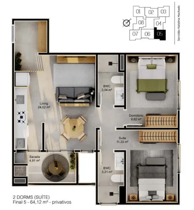 Imagem Apartamento 2 Dormitórios para venda em Florianópolis - SC