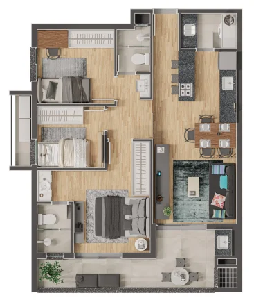 Imagem Apartamento em Bucarein - Joinville SC