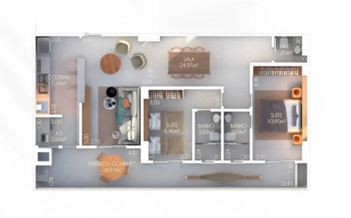 Imagem APARTAMENTO COM 89.39 m² - TUPI - PRAIA GRANDE SP