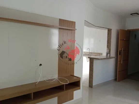 Imagem Apartamento 57m², 1 suíte, banheiro com box vidro), varanda gourmet , bairro Guilhermina, Praia grande