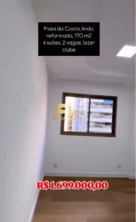 Imagem BELÍSSIMO APARTAMENTO COM 04 SUÍTES E LAZER DE CLUBE À VENDA NA PRAIA DA COSTA EM VILA VELHA/ES!