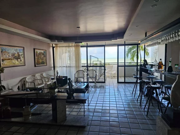 Imagem Cobertura linear com piscina privativa e vista para o mar a 110m da praia do Bessa -CO0181