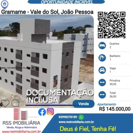 Apartamento 2 Quartos à venda - vale do sol - João Pessoa/PB