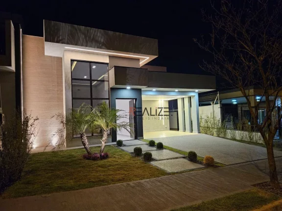 Imagem Casa moderna com escritório e 3 suítes à venda, 180 m² por R$ 1.620.000 - Condomínio Fechado - Indaiatuba/SP