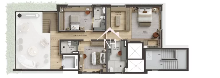 Imagem Apartamento no Jardins de 348m c/Hall privativo,3 suítes,amplo living c/ terraço integrado,4 vagas, piscina adulto e infantil, brinquedoteca, academia