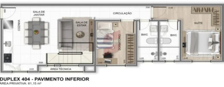 Imagem APARTAMENTO com 2 dormitórios à venda com 131.68m² por R$ 690.000,00 no bairro Emiliano Perneta - PINHAIS / PR