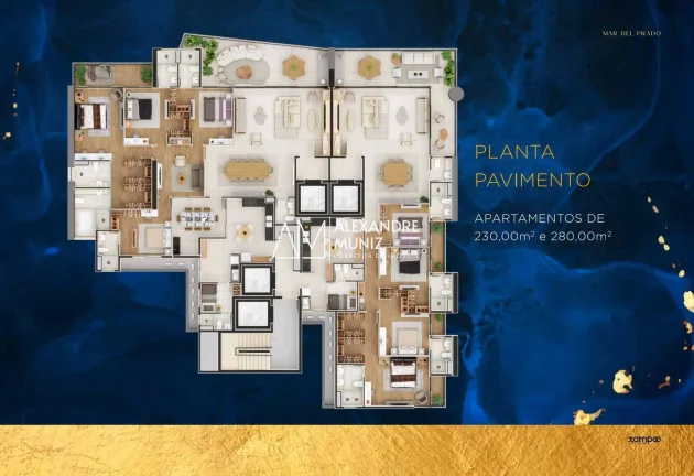 Imagem Mar Del Prado, apartamentos de luxo na Beira Mar de Fortaleza-CE. 4 suítes.