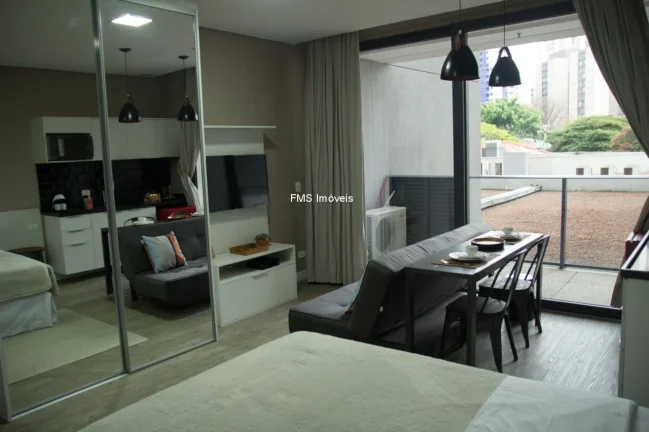 Imagem Aluguel de Studio na Vila Olímpia 1 quarto, 1 sala, 1 banheiro, 1 vaga e 35m²