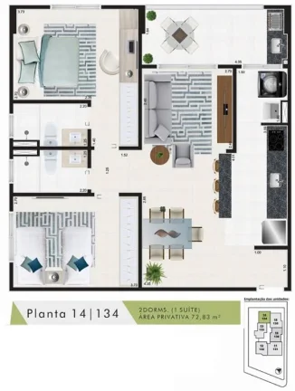 Imagem APARTAMENTO COM 72 m² - CENTRO - MONGAGUA SP