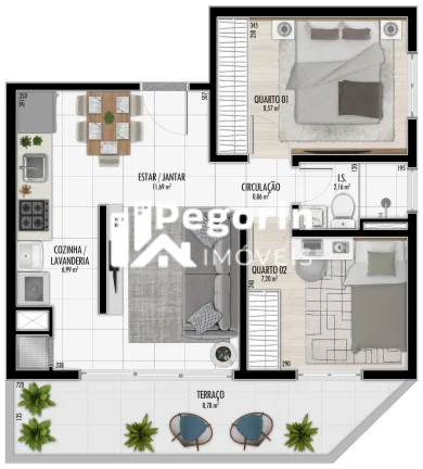Imagem Apartamento à venda em Curitiba, Santa Cândida, com 2 quartos, 48,06m²